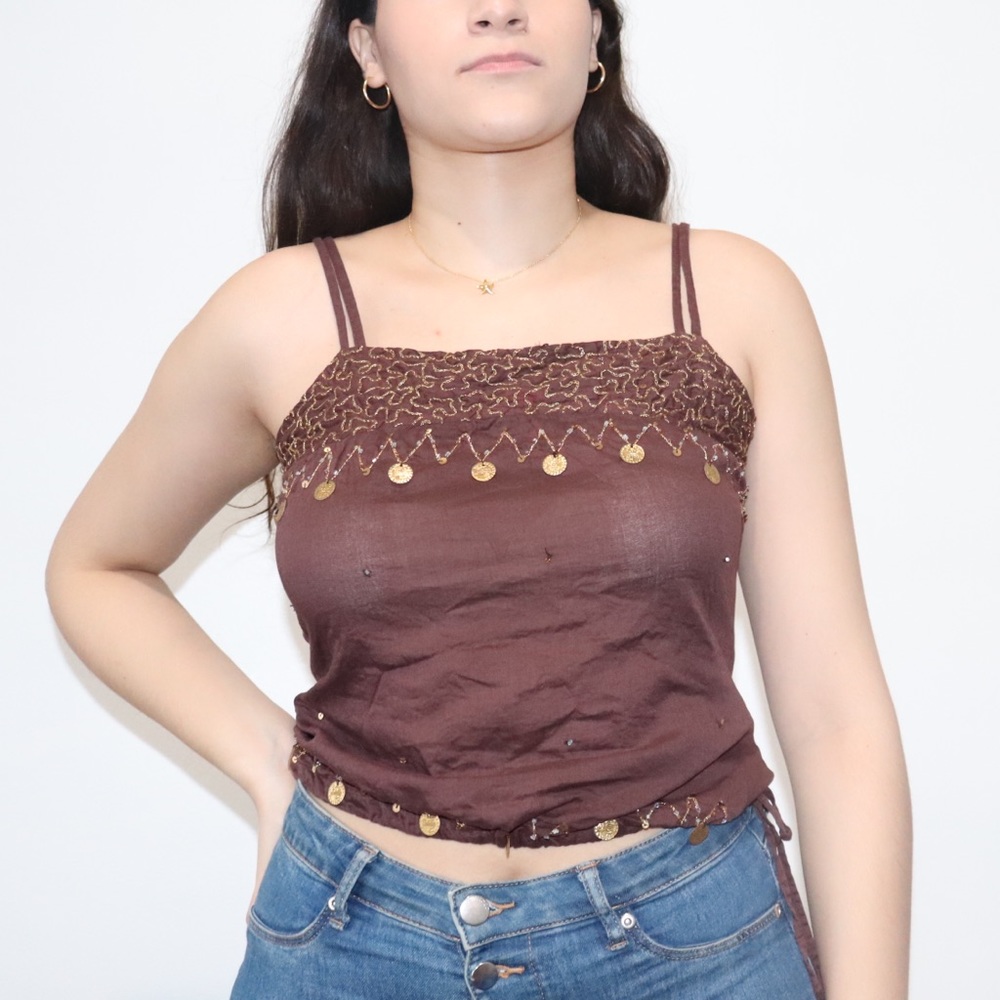 Indian Cropped Spaghetti Strap Top